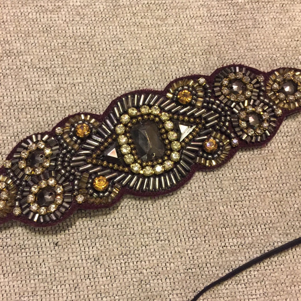 HANDMADE! Beaded Stretch Headband - Picture 2 of 3
